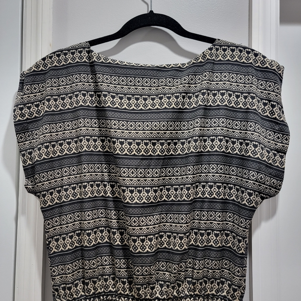 Allen B Pattern Shirt Dress with Smocked Waist - Picture 10 of 15